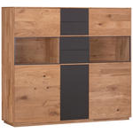 HIGHBOARD  in 154/138/42 cm  - Eichefarben/Anthrazit, Natur, Glas/Holz (154/138/42cm) - Waldwelt