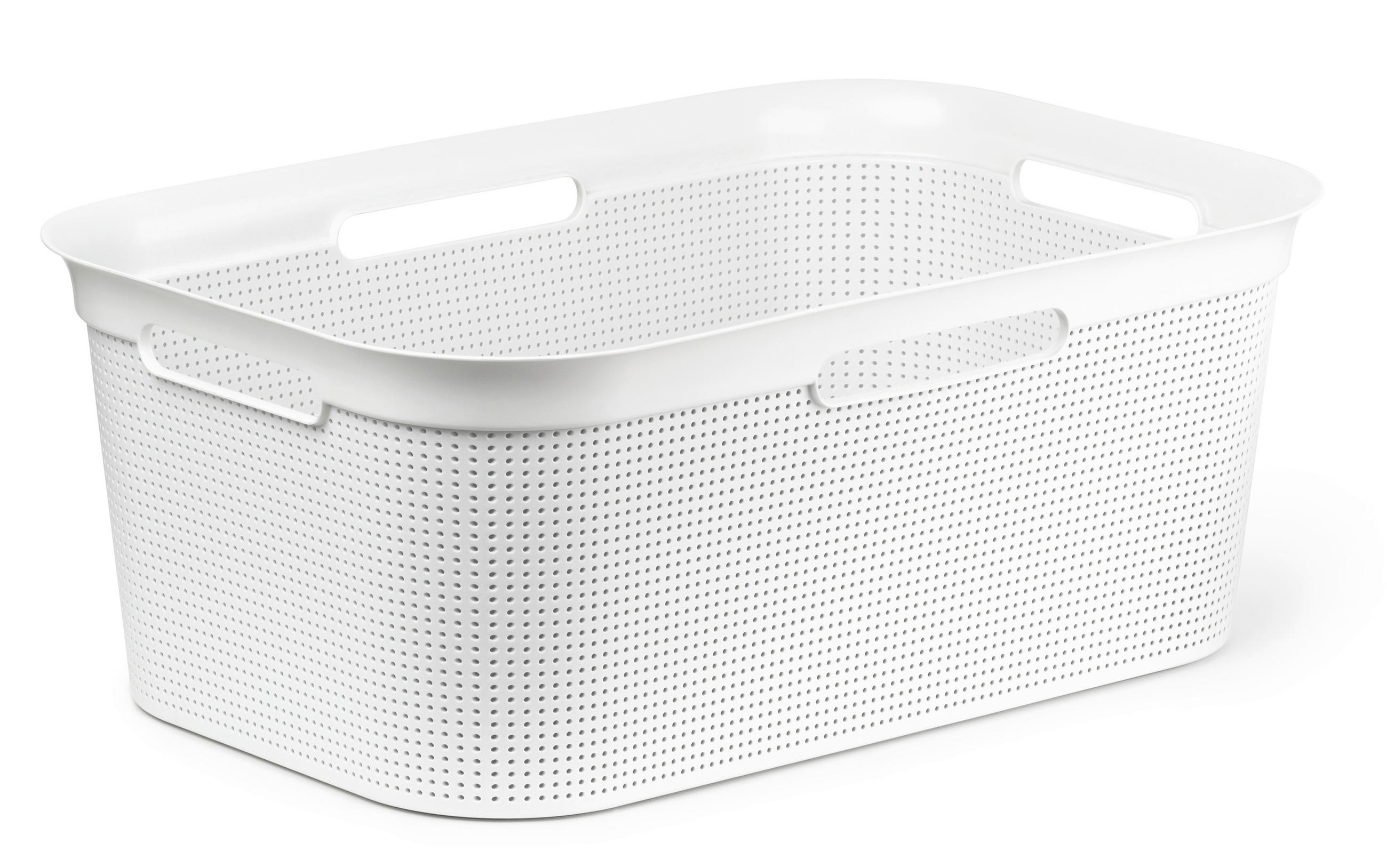 WÄSCHEKORB - Weiß, Basics, Kunststoff (59,6/39,6/23,2cm) - Rotho
