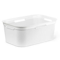 WÄSCHEKORB - Weiß, Basics, Kunststoff (59,6/39,6/23,2cm) - Rotho