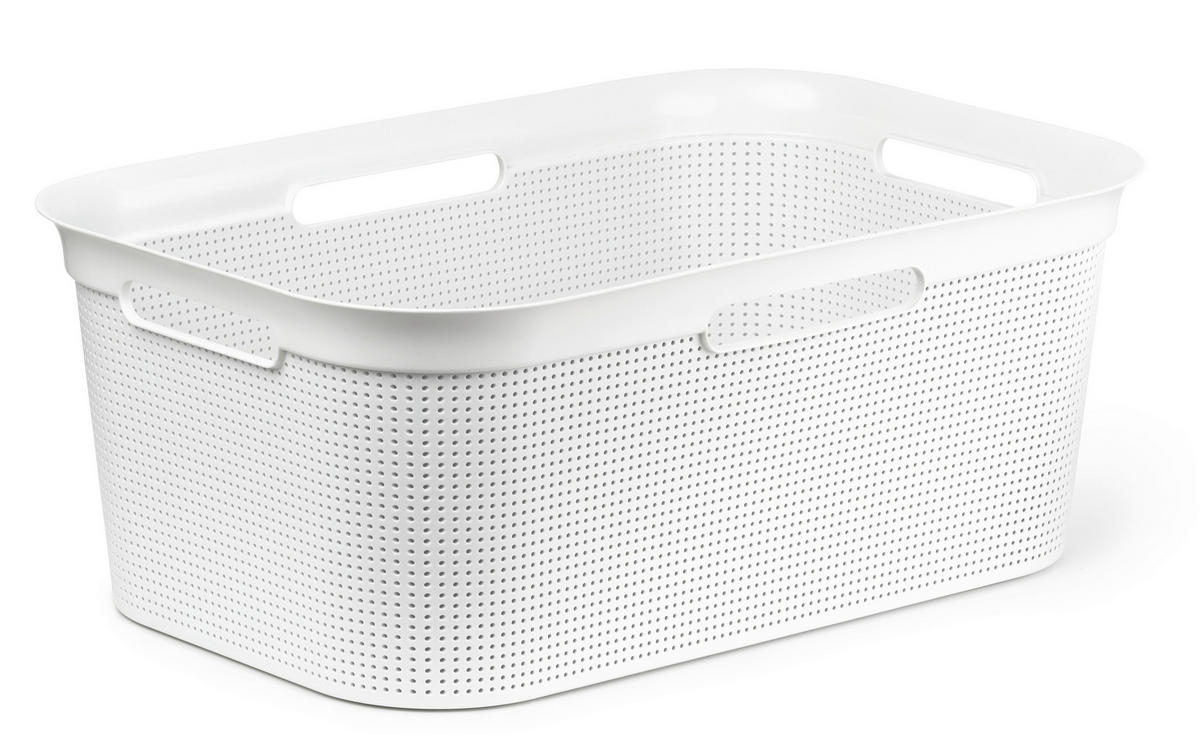 WÄSCHEKORB - Weiß, Basics, Kunststoff (59,6/39,6/23,2cm) - Rotho