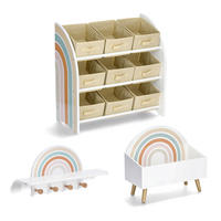 REGAL-SET 3tlg. Rainbow Kiefer Naturfarben, Weiß  - Weiß/Naturfarben, Basics, Holz/Holzwerkstoff (65/52/65cm) - Zeller Present