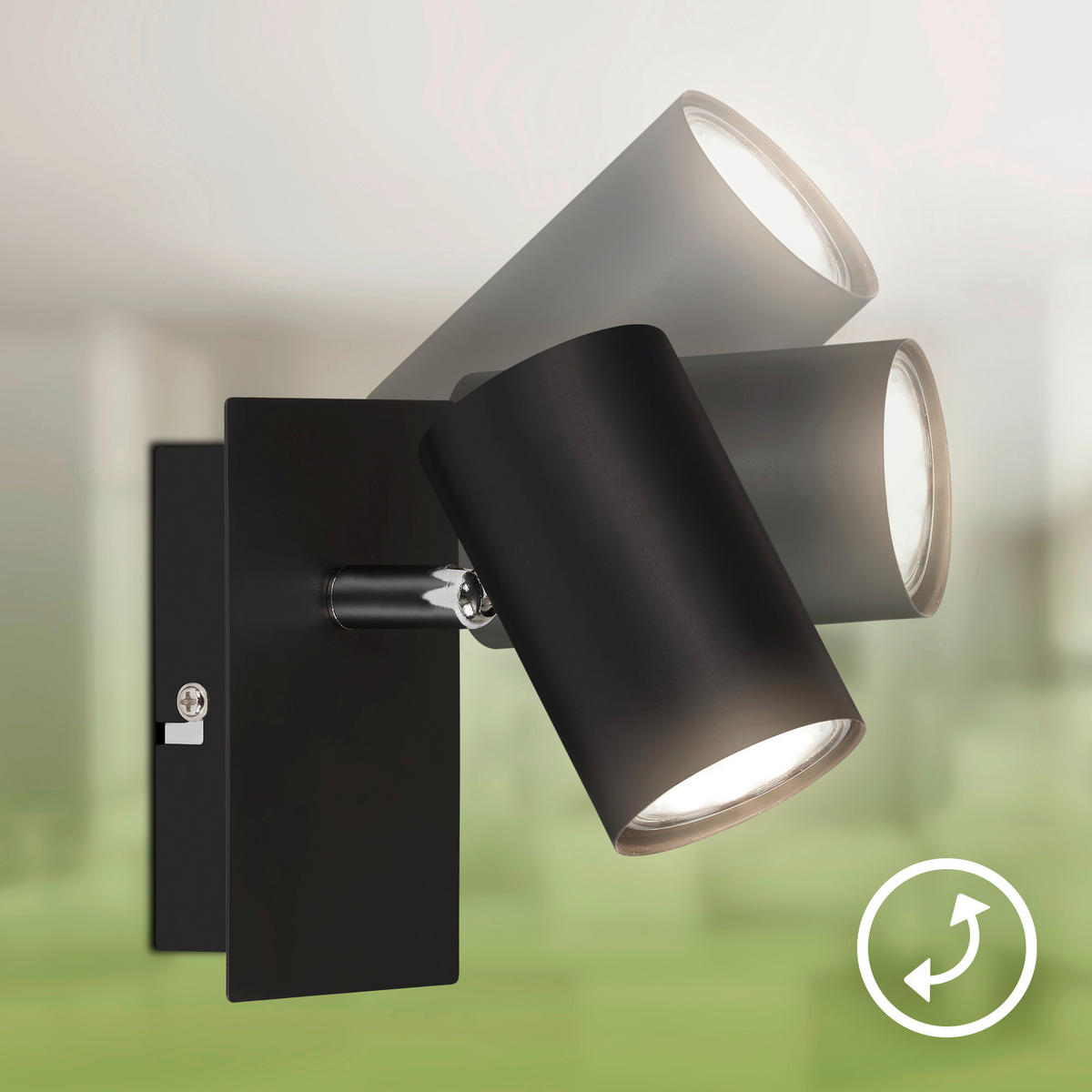 LED-SPOTKOPF Isil A 12/8/12,5 cm  - Schwarz, Basics, Metall (12/8/12,5cm) - Briloner