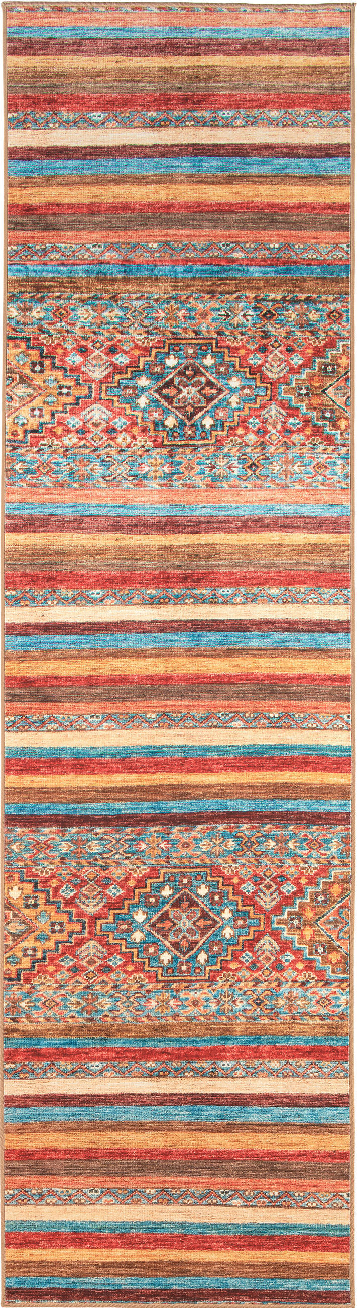 LÄUFER Cortea Azmeo 80/300 cm  in Multicolor, Rot, Cognac  - Cognac/Rot, LIFESTYLE, Kunststoff/Textil (80/300cm) - Lindorug
