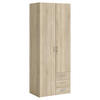 KLEIDERSCHRANK  in Eichefarben  - Eichefarben/Silberfarben, Basics, Holzwerkstoff/Metall (77,6/200,4/49,5cm) - MID.YOU