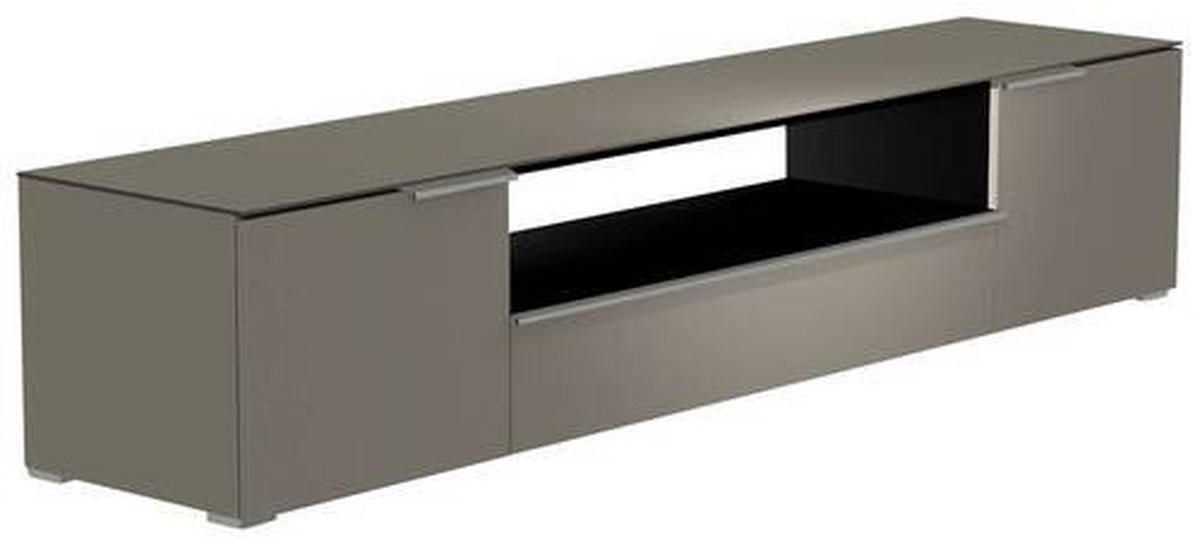 LOWBOARD Grau, Alufarben  210/43/45 cm  - Alufarben/Grau, Design, Glas/Holzwerkstoff (210/43/45cm) - Moderano