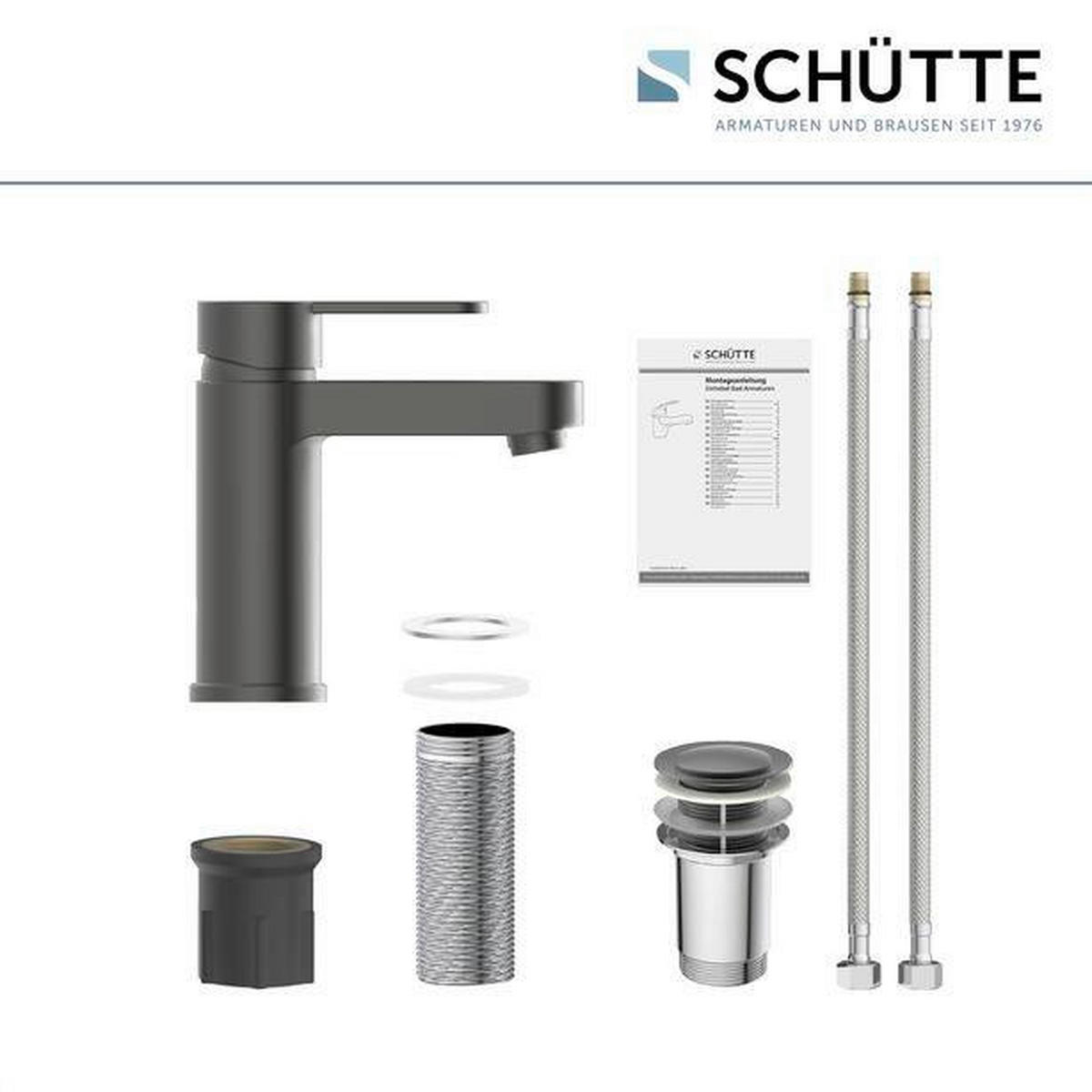FÜRDŐSZOBAI CSAPTELEP 5,5/15,9/15,7 cm  - grafitszürke, Basics, fém (5,5/15,9/15,7cm) - Schütte