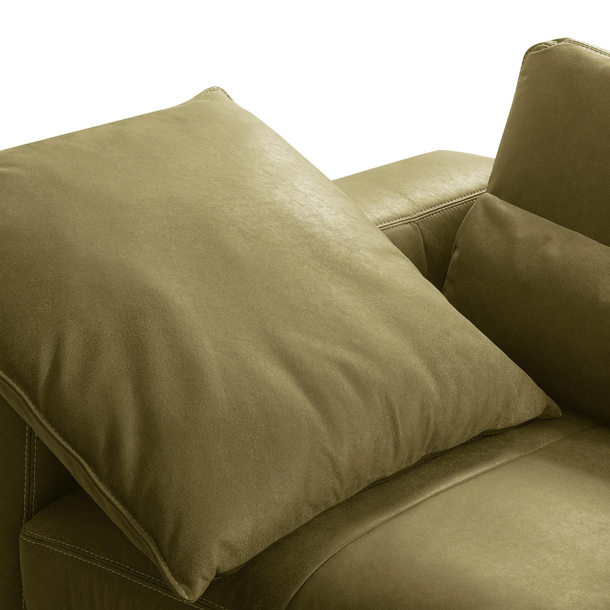 2-SITZER-SOFA  in Echtleder Olivgrün   - Beige/Schwarz, Design, Leder/Kunststoff (240/85/123cm) - Livetastic