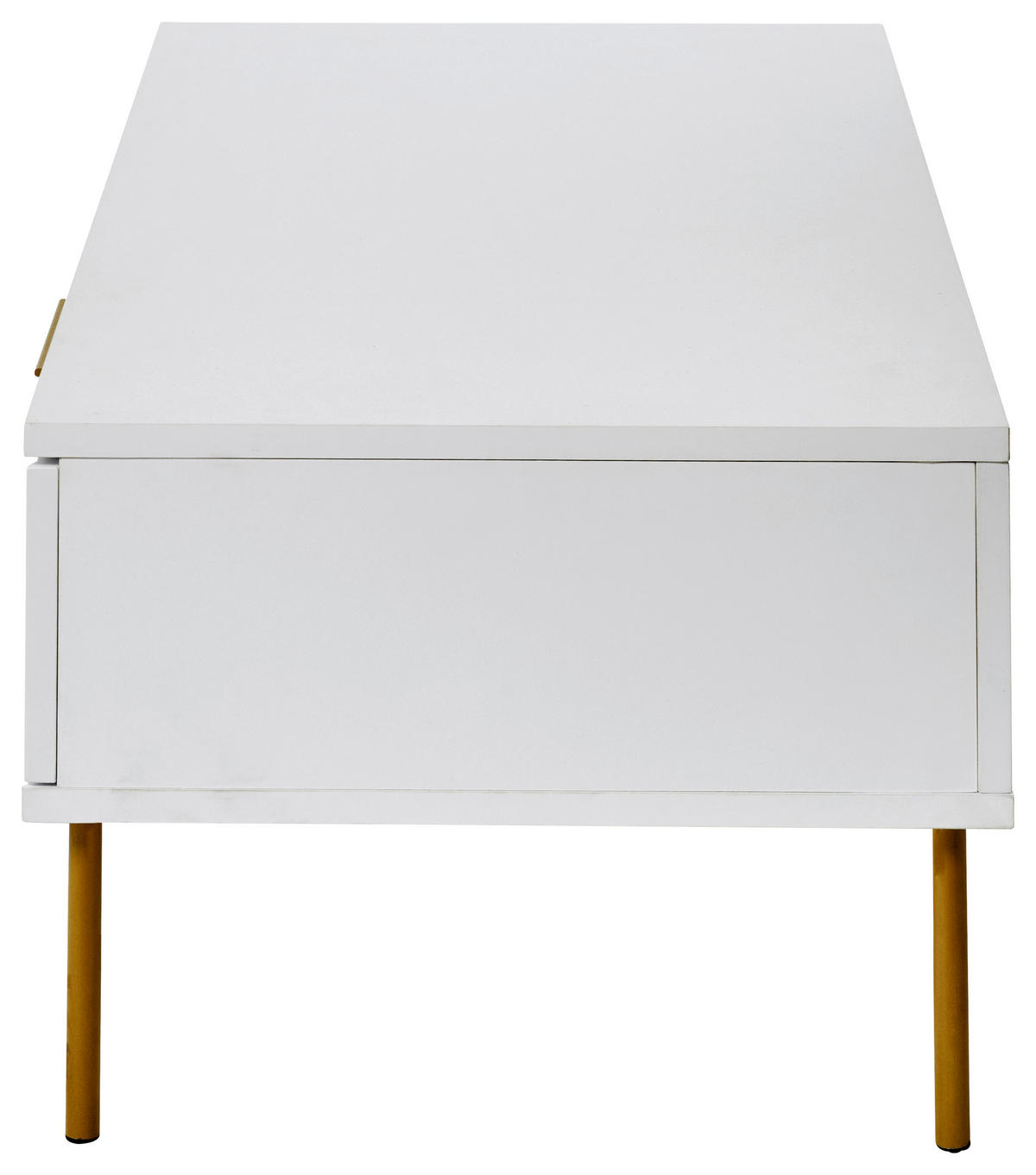 COUCHTISCH in Metall, Holzwerkstoff 108/55/39 cm  - Weiss/Goldfarben, Modern, Holzwerkstoff/Metall (108/55/39cm) - Livetastic