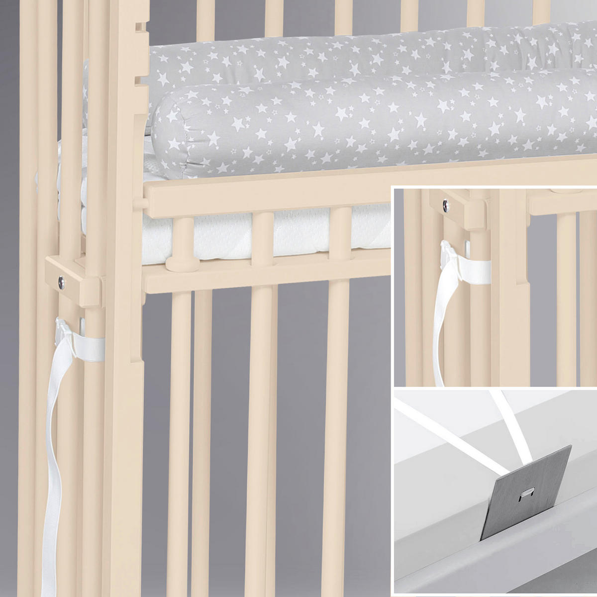 BEISTELLBETT  96/56,50/96,50 cm  - Beige, Basics, Holz (96/56,50/96,50cm) - Babybay