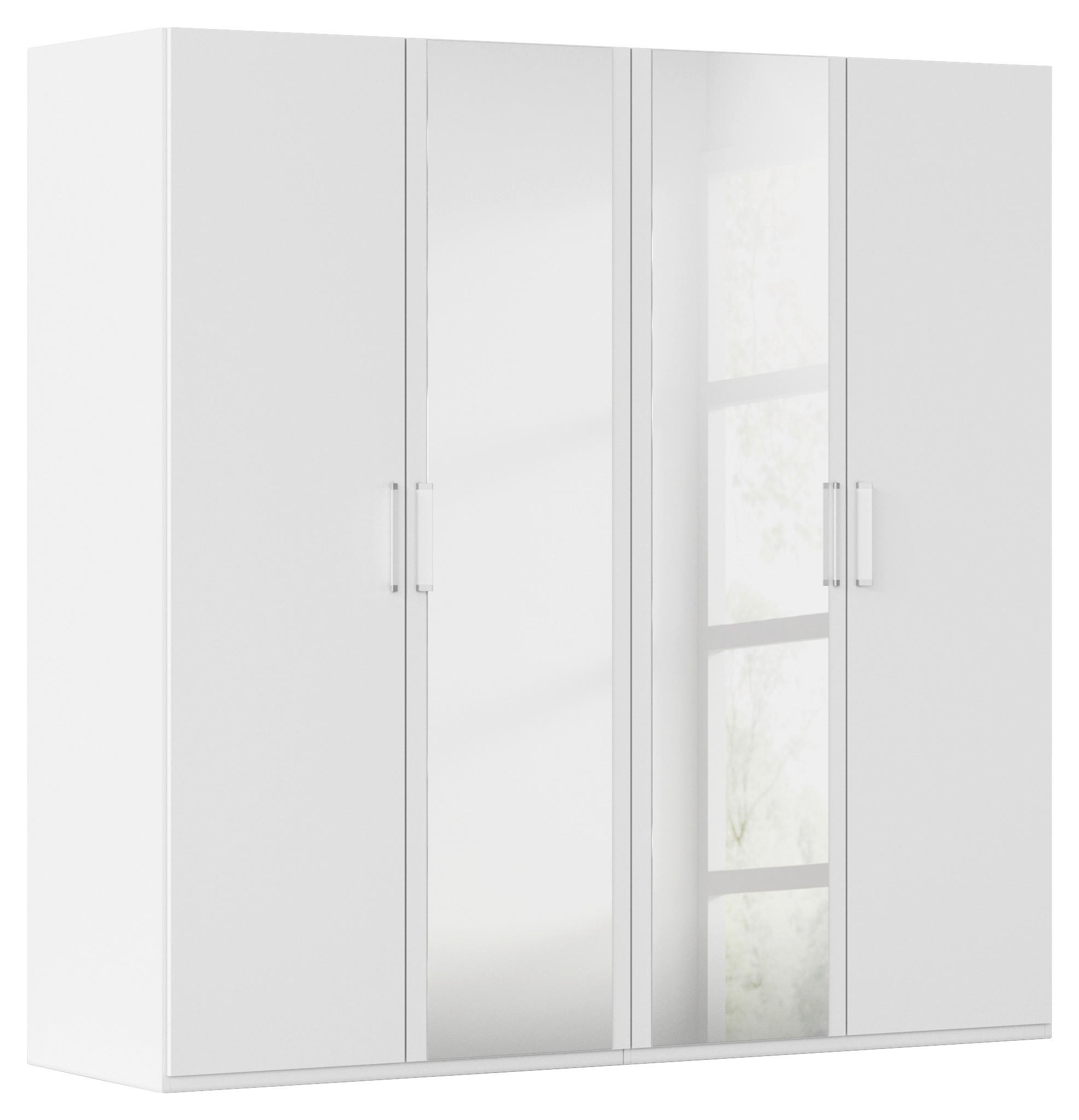 DREHTÜRENSCHRANK 201/197/60 cm 4-türig Weiß  - Weiß, Design, Glas/Holzwerkstoff (201/197/60cm) - Novel