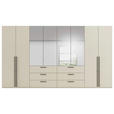 DREHTÜRENSCHRANK 400/223/61 cm,  in Champagner, 8-türig  - Chromfarben/Champagner, Basics, Glas/Holzwerkstoff (400/223/61cm) - Novel