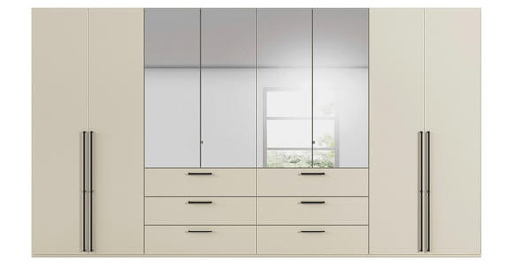 DREHTÜRENSCHRANK 400/223/61 cm,  in Champagner, 8-türig  - Chromfarben/Champagner, Basics, Glas/Holzwerkstoff (400/223/61cm) - Novel