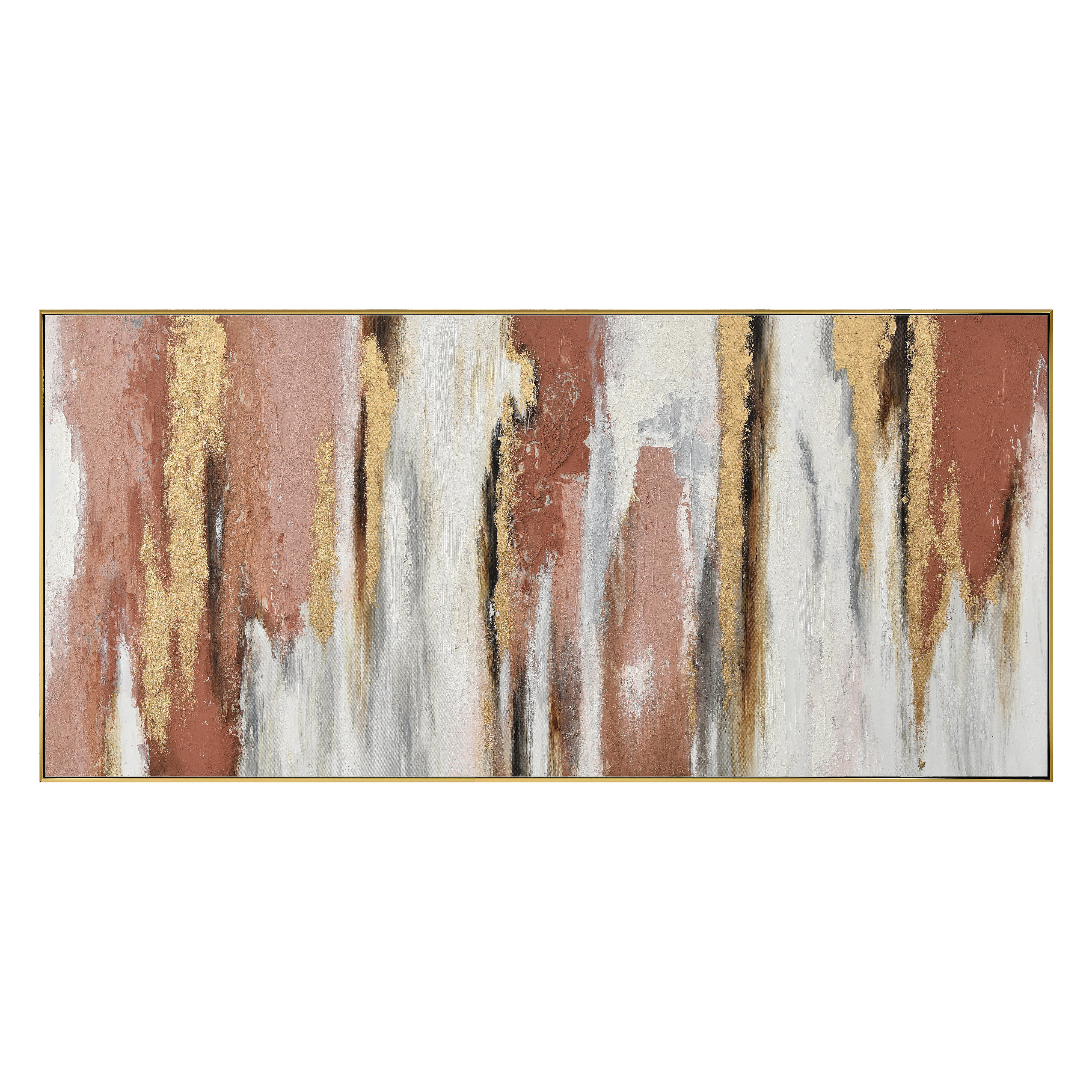 Monee OLEJOMAĽBA, abstraktné, 150/70 cm - hnedá, viacfarebná, biela