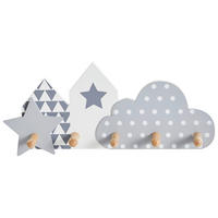 NÁSTĚNNÁ ŠATNA - šedá/bílá, Basics, dřevo/kompozitní dřevo (18,5/45,5cm) - My Baby Lou