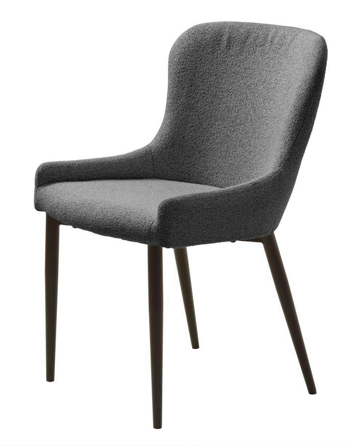 STOL 2 styck bouclé  - svart/grå, Modern, metall/textil (52/82/60cm) - Livetastic