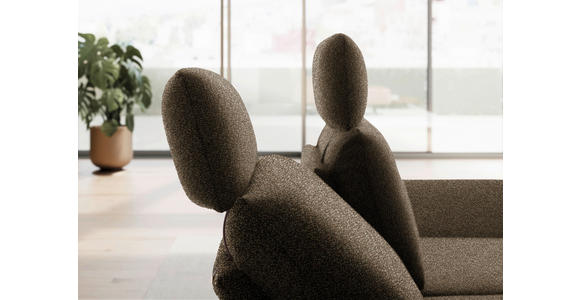 ECKSOFA  in Flachgewebe Dunkelbraun  234/155 cm  - Dunkelbraun/Schwarz, Design, Textil/Metall (234/155cm) - Dieter Knoll