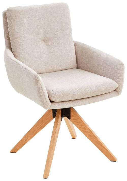 STOL MED ARMSTÖD järn sammet  - ekfärgad/cremefärgad, Modern, metall/trä (59/91/64cm) - Livetastic