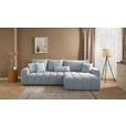 ECKSOFA  in Velours Grau  - Schwarz/Grau, KONVENTIONELL, Kunststoff/Textil (298/168cm) - Carryhome