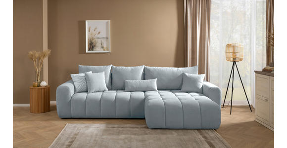 ECKSOFA  in Velours Grau  - Schwarz/Grau, KONVENTIONELL, Kunststoff/Textil (298/168cm) - Carryhome