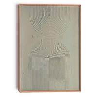 UNIKAT Abstraktes 50/70/3 cm  - Salbeigrün/Schwarz, Basics, Holz (50/70/3cm) - Reinders!