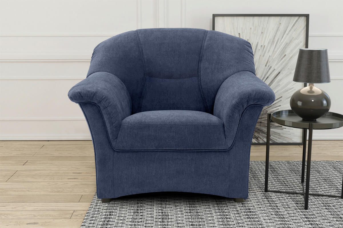 SESSEL Mikrofaser Dunkelblau    - Schwarz/Dunkelblau, KONVENTIONELL, Kunststoff/Textil (102/83/81cm) - MID.YOU