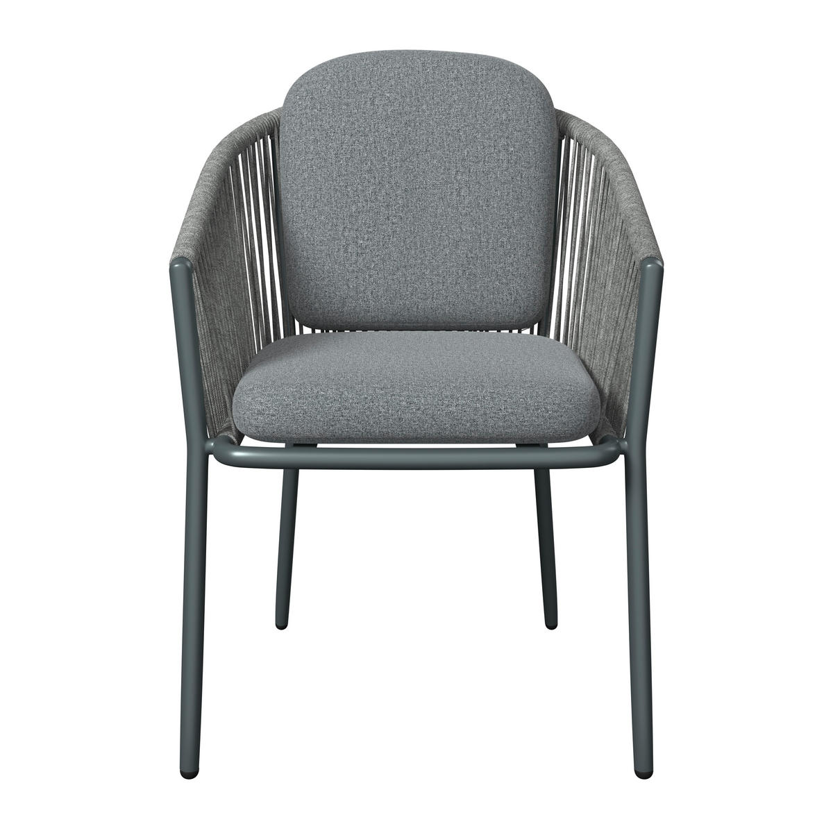 STAPELSESSEL in Metall, Textil Dunkelgrau  - Dunkelgrau, Design, Textil/Metall (58,5/79.5/61.5cm) - Amatio