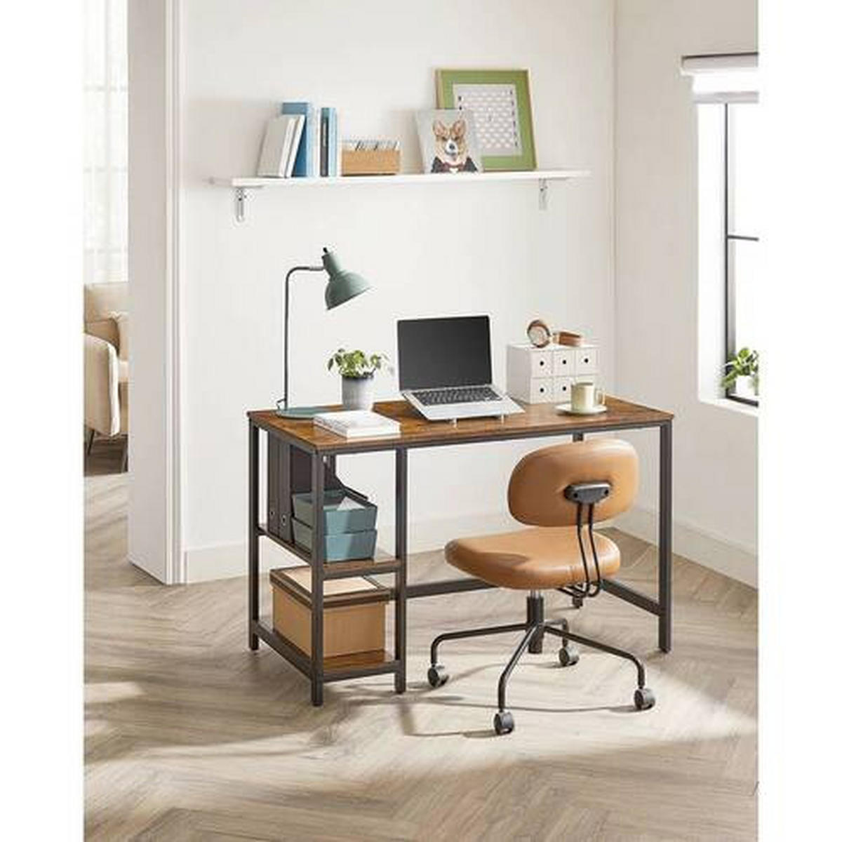 SCHREIBTISCH 120/60/75 cm  in Braun, Schwarz  - Schwarz/Braun, Basics, Holzwerkstoff/Metall (120/60/75cm) - Boxxx