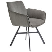 ARMLEHNSTUHL  Stoffauswahl, Typenauswahl Cord  - Schwarz/Grau, Design, Textil/Metall (60/84/65cm) - SetOne by Musterring