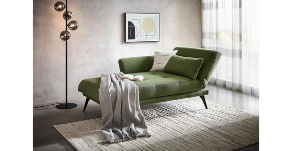 RÉCAMIERE Amira in Dunkelgrün  - Dunkelgrün/Schwarz, KONVENTIONELL, Textil/Metall (200/85/106cm) - Novel