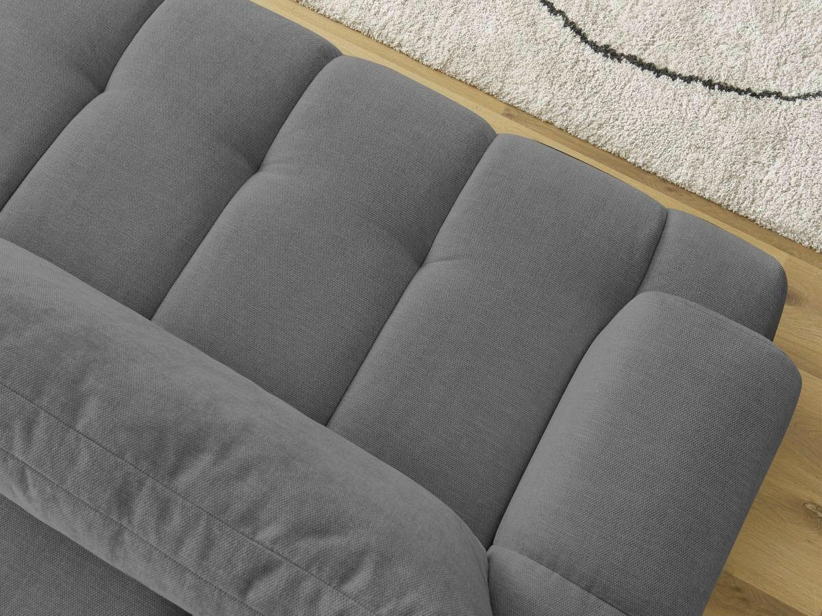 SCHLAFSOFA FUJI Leinenoptik Dunkelgrau  inkl.  - Dunkelgrau/Schwarz, MODERN, Kunststoff/Textil (251/113/88cm)