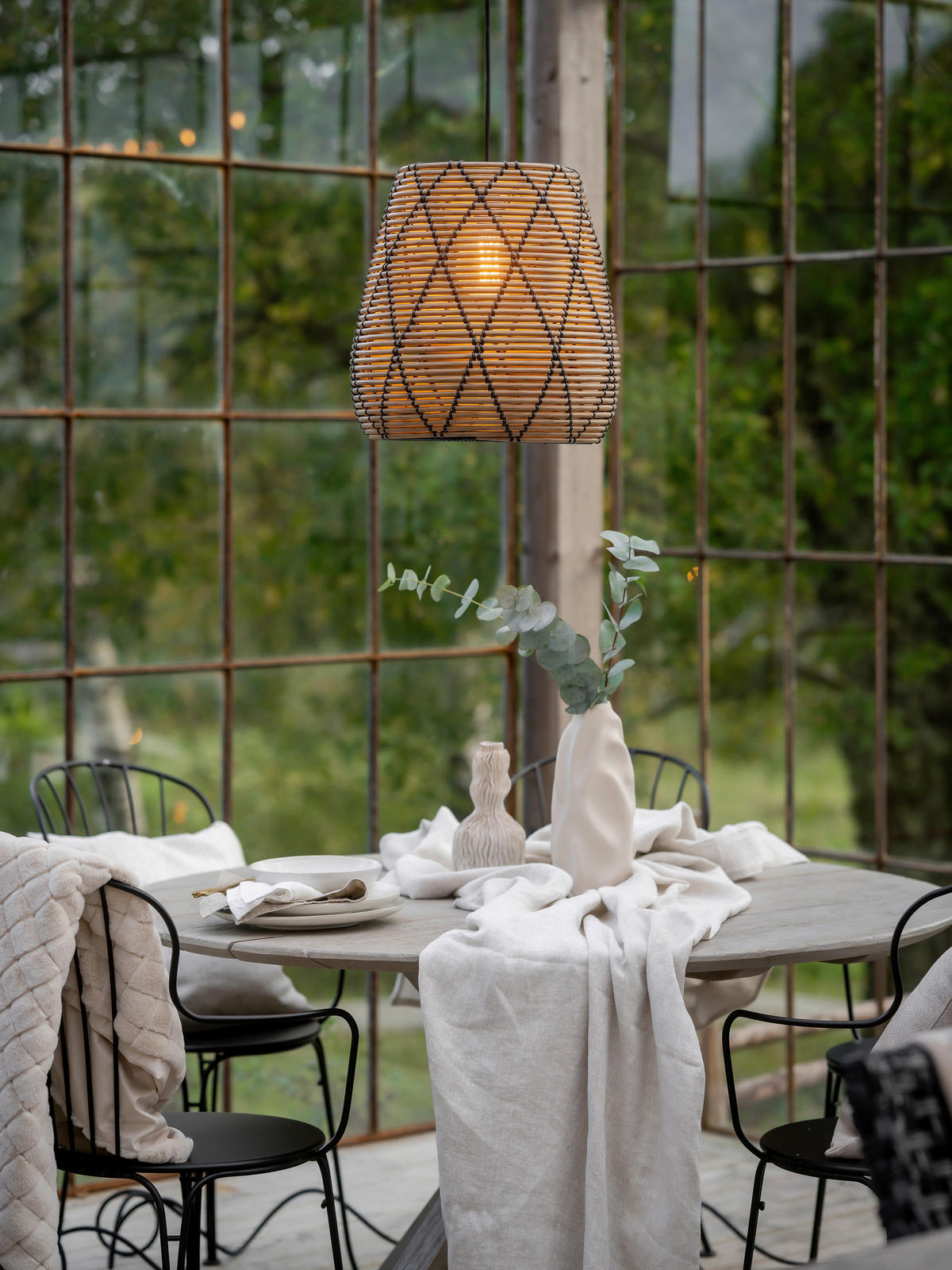 HÄNGLAMPA UTOMHUS Lollo 38/25 cm  - Natur, plast (38/25cm)