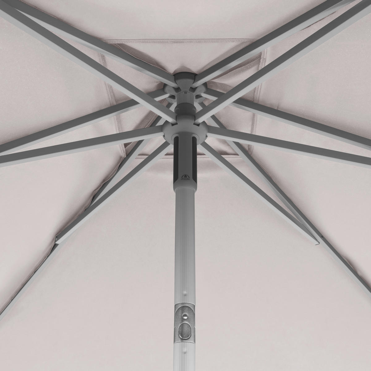 SONNENSCHIRM  200/250 cm  - Silberfarben/Hellgrau, Konventionell, Textil/Metall (200/250cm)