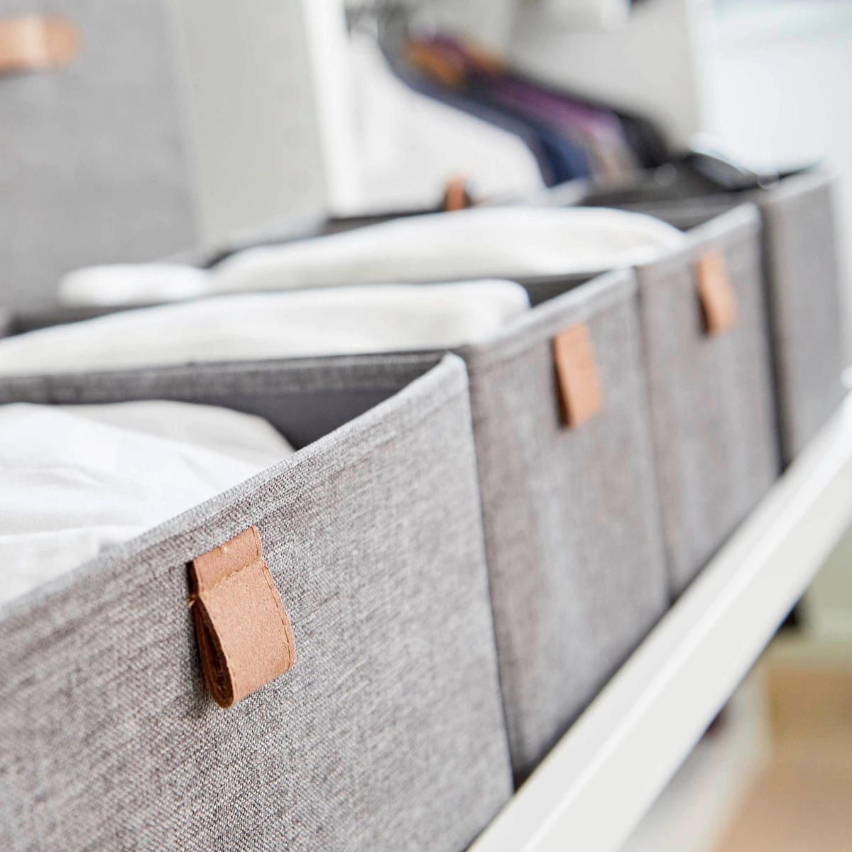 AUFBEWAHRUNGSBOXEN-SET Premium  - Grau, Basics, Karton/Textil - Store It