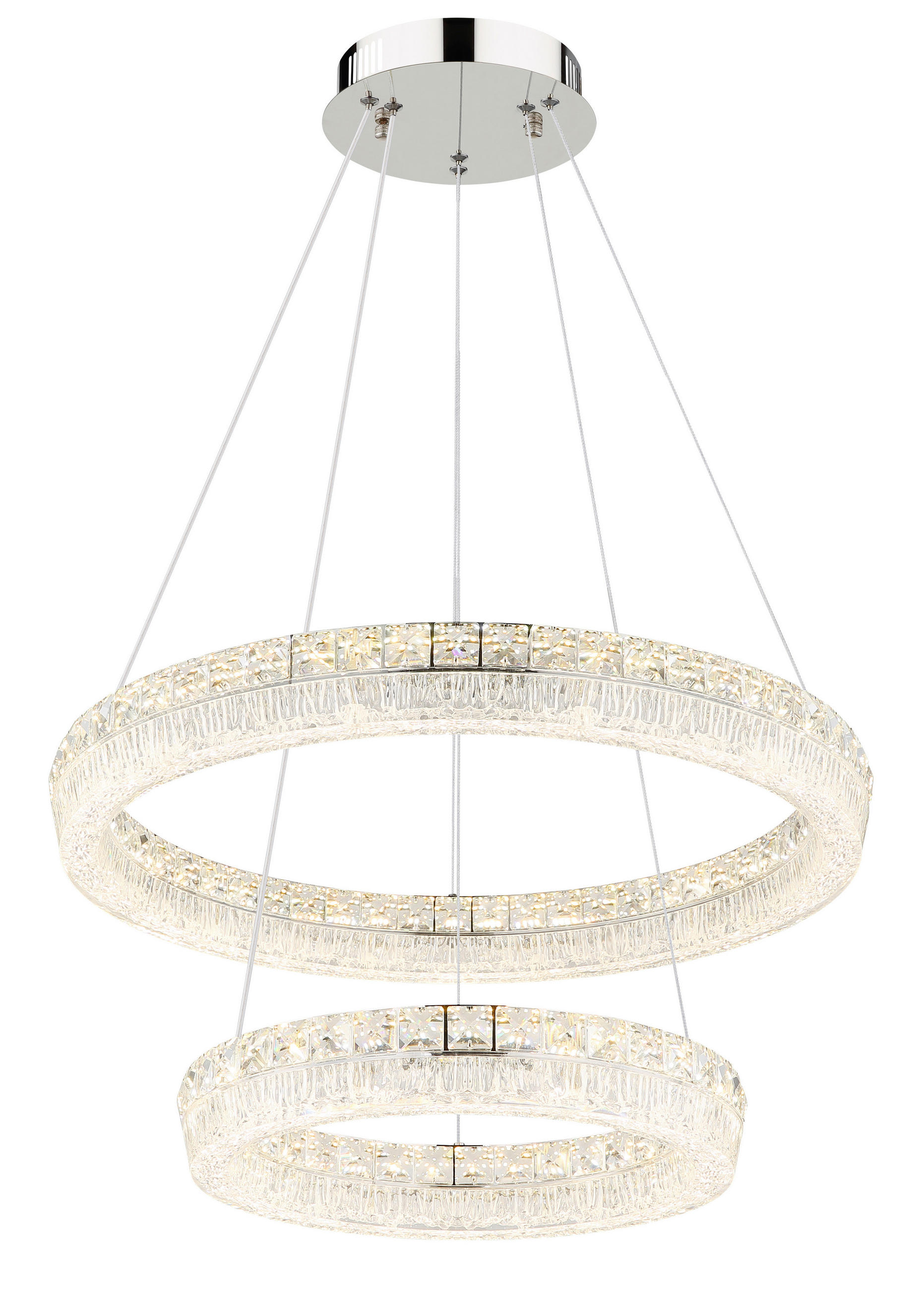 LED-HÄNGELEUCHTE 60/120 cm  - Klar/Chromfarben, Design, Glas/Kunststoff (60/120cm) - Globo