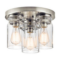 DECKENLEUCHTE  28.2/20.2 cm    - Nickelfarben, Design, Glas/Metall (28.2/20.2cm) - Elstead Lighting