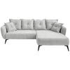 ECKSOFA in Mikrofaser Weiss  - Weiss/Schwarz, Modern, Textil/Metall (277/162cm) - Livetastic
