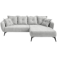 ECKSOFA in Mikrofaser Weiss  - Weiss/Schwarz, Modern, Textil/Metall (277/162cm) - Livetastic
