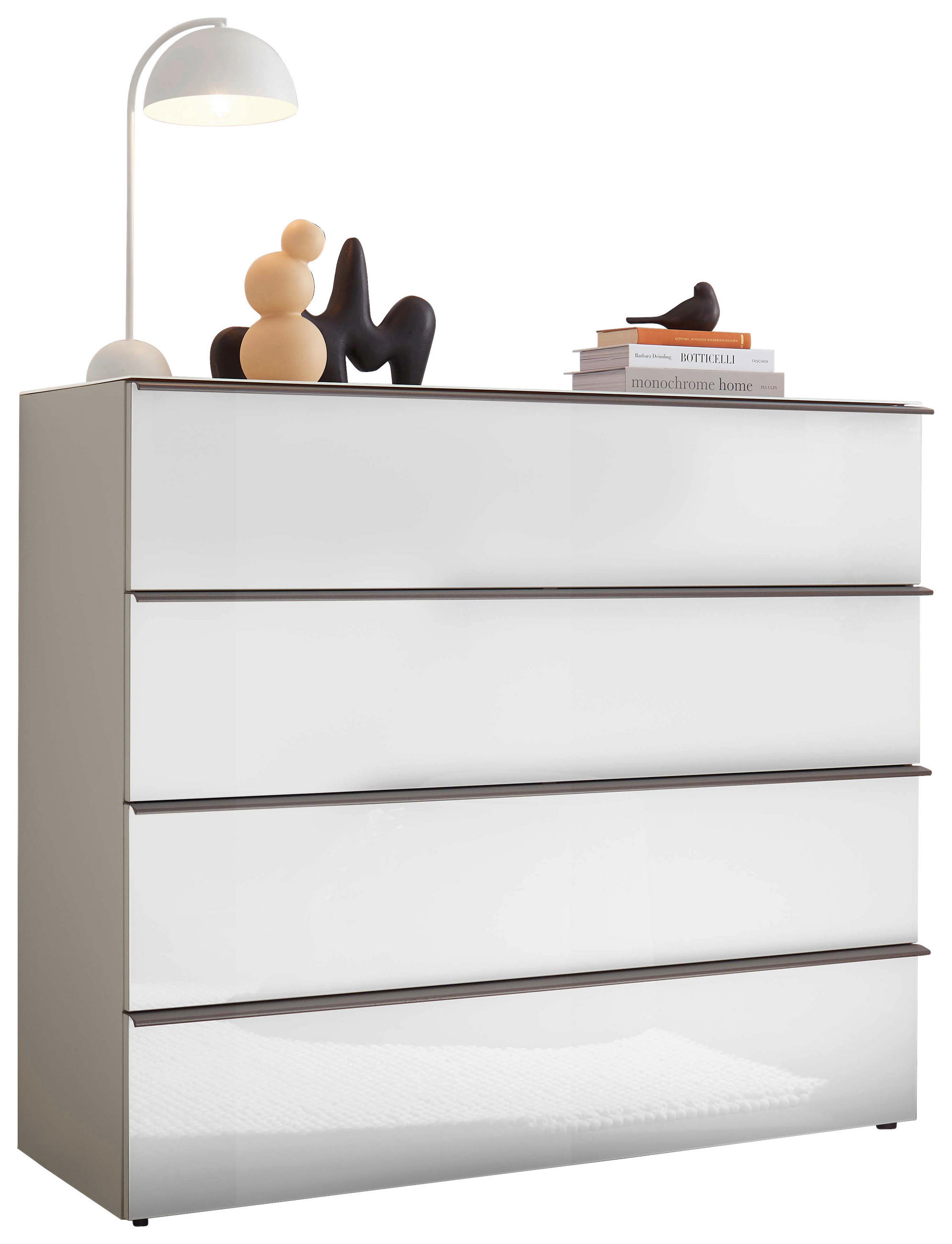 SIDEBOARD  120/104/43 cm 4 Schublade(n)  - Schieferfarben/Schwarz, Basics, Glas/Holzwerkstoff (120/104/43cm) - Dieter Knoll