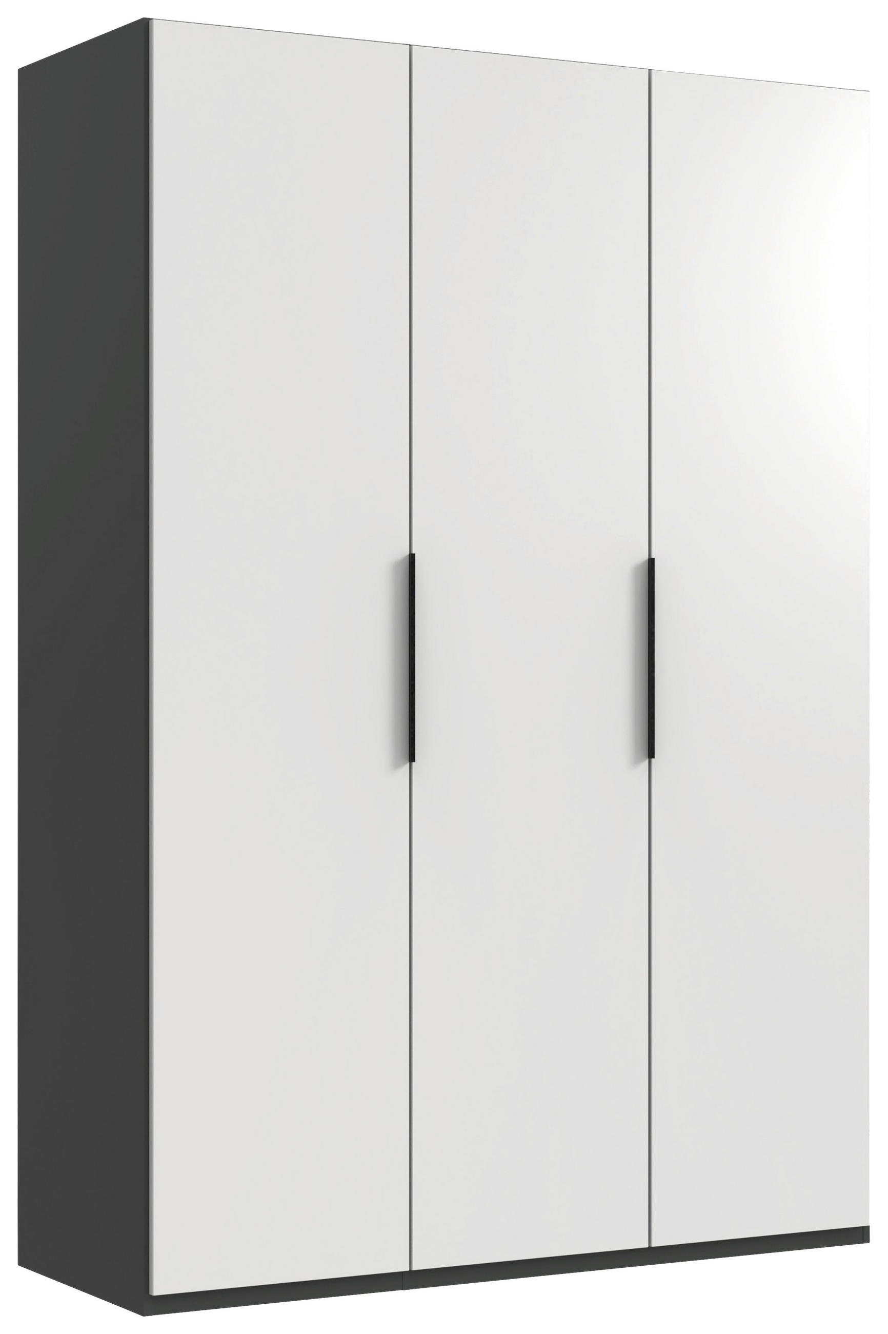 DREHTÜRENSCHRANK in Graphitfarben, Weiss  - Weiss/Schwarz, Konventionell, Holzwerkstoff/Metall (150/236/58cm) - Hom`in