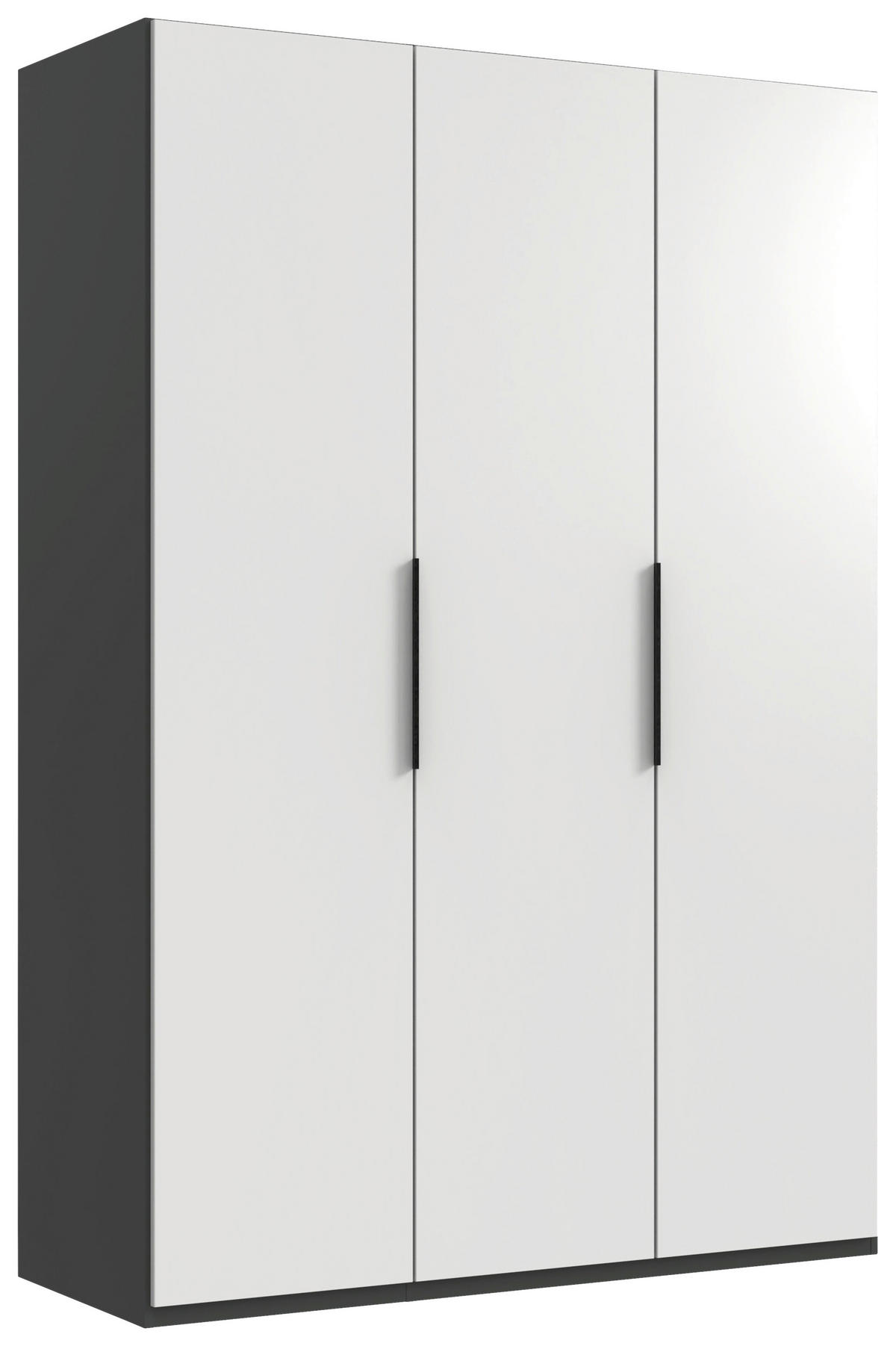DREHTÜRENSCHRANK in Graphitfarben, Weiss  - Weiss/Schwarz, Konventionell, Holzwerkstoff/Metall (150/236/58cm) - Hom`in