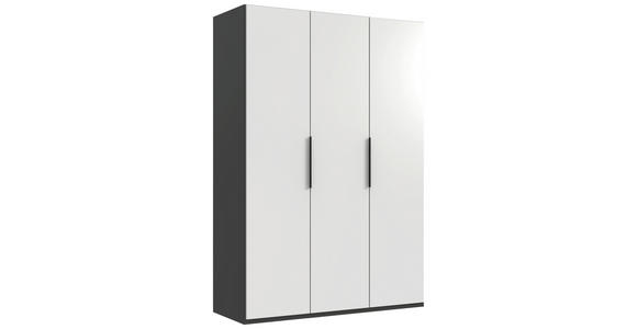 DREHTÜRENSCHRANK in Graphitfarben, Weiß - Schwarz/Graphitfarben, KONVENTIONELL, Holzwerkstoff/Metall (150/236/58cm) - Hom`in