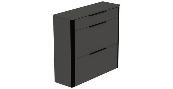 SCHUHSCHRANK Anthrazit, Schwarz  - Anthrazit/Schwarz, Design, Holzwerkstoff/Kunststoff (104/96/34cm) - Dieter Knoll