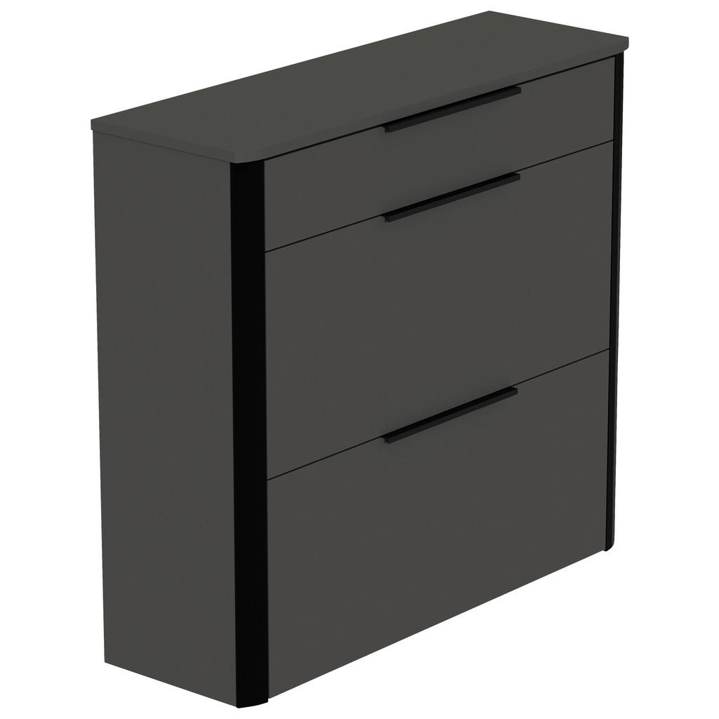 Thumbnail - Dieter Knoll Schuhschrank, Anthrazit, Schwarz, Metall, 1 Schubladen, 104x96x34 cm, stehend, Garderobe, Schuhaufbewahrung...