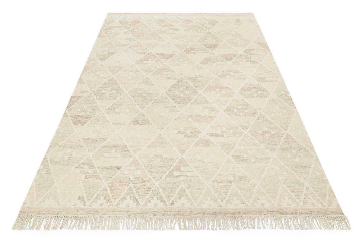 HANDWEBTEPPICH 80/150 cm Vermont Creme, Beigebraun  - Beigebraun/Creme, Design, Textil (80/150cm)