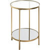COUCHTISCH Porto Sicherheitsglas, Spiegelglas 39/39/55 cm rund Goldfarben, Klar  - Klar/Goldfarben, MODERN, Glas/Metall (39/39/55cm)