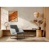 SESSEL Chenille Grau  - Schwarz/Grau, Design, Textil/Metall (67/87/74cm) - Livetastic