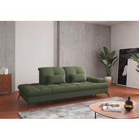 RÉCAMIERE in Flachgewebe Olivgrün  - Schwarz/Olivgrün, Konventionell, Textil/Metall (231/90/122cm) - Sit & More