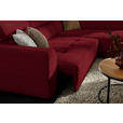 ECKSOFA in Chenille Rot  284/205 cm  - Rot/Schwarz, Design, Kunststoff/Textil (284/205cm) - Xora