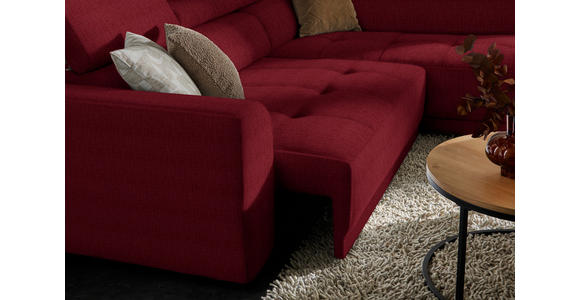 ECKSOFA in Chenille Rot 284/205 cm - Rot/Schwarz, Design, Kunststoff/Textil (284/205cm) - Xora