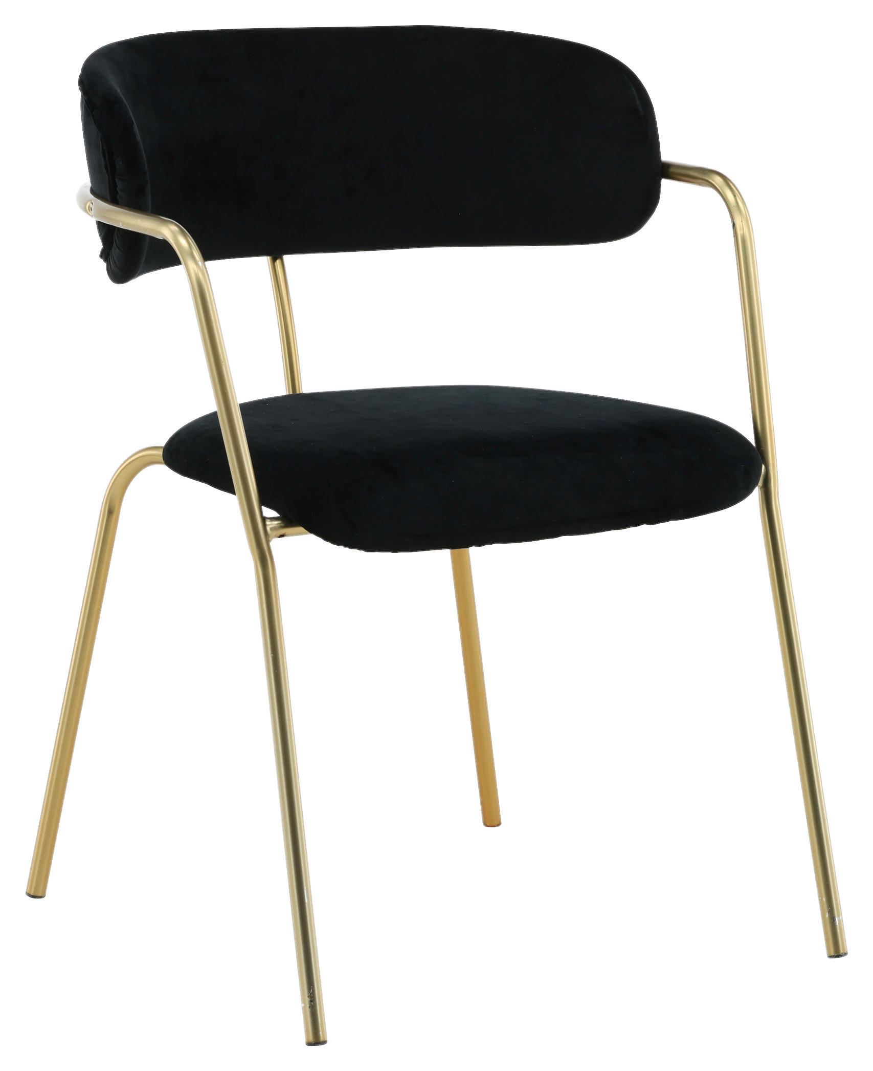 STOLSET 2 styck stål sammet  - mässingsfärgad/svart, Design, metall/textil (58/79/61cm) - Livetastic